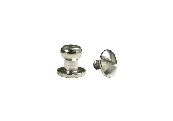 Medium Button Head Stud & Screw Bright Nickel Plate