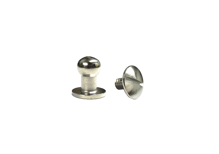 Large Button Head Stud & Screw Bright Nickel Plate