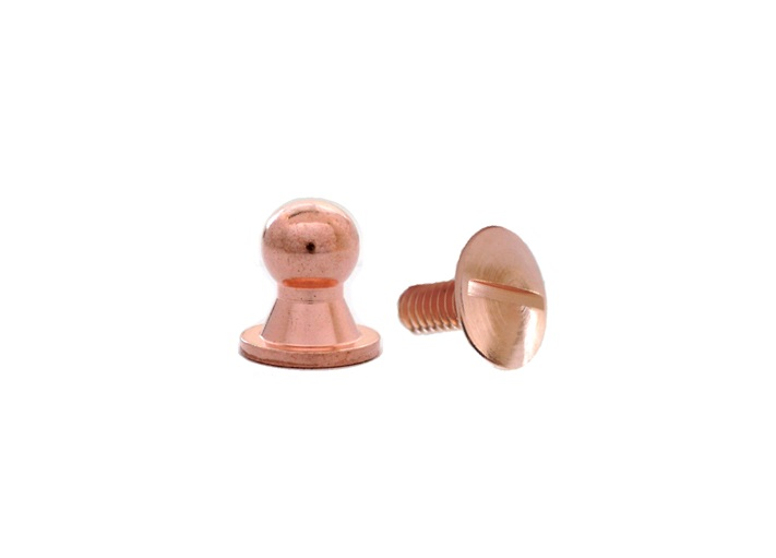 Sam Browne Button Head Stud & Screw Copper Plate