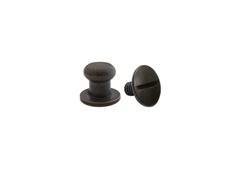 Small Button Head Stud & Screw Antique Brass