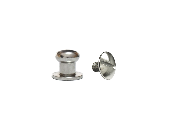 Small Button Head Stud & Screw Bright Nickel Plate