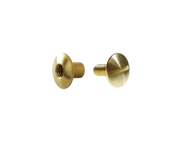 1/8" 3.1MM Chicago Post w/ Open Head & Screw Set Solid Brass