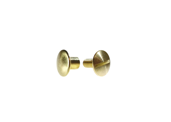 1/4" 6.3MM Chicago Post & Screw Set Solid Brass