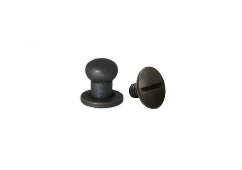 Medium Button Head Stud & Screw Antique Brass