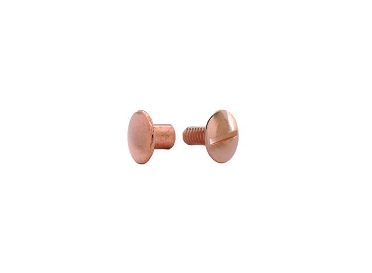 1/4" 6.3MM Chicago Post & Screw Set Copper Plate
